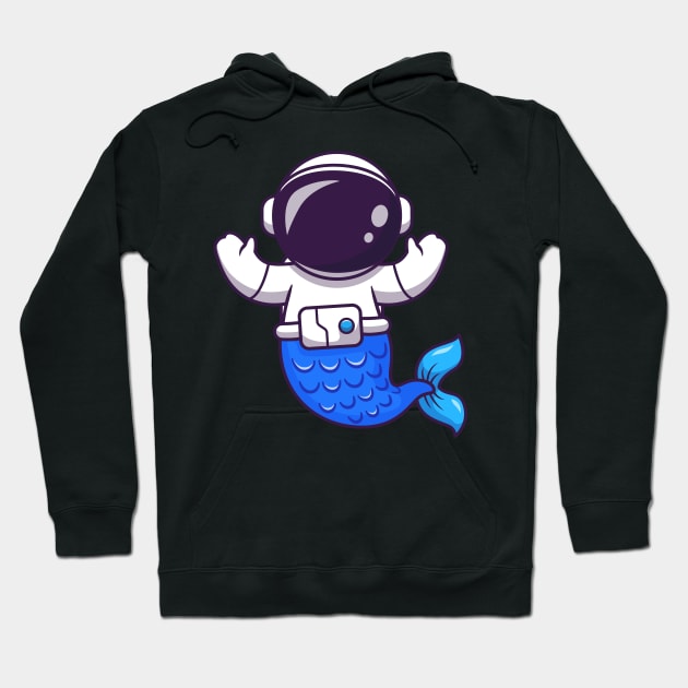 Astronaut Mermaid Cartoon Hoodie by Catalyst Labs